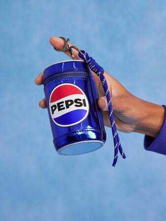 PEPSI X SHEIN 1pc PU Leather Can Shaped Coin Purse, Can Store Daily Small Items, Coins, Lipstick, Can Be Hung On Bags, Suitable For Commuting, Study, Travel, Suitable For Men, Women, Teenagers, Students, Friends