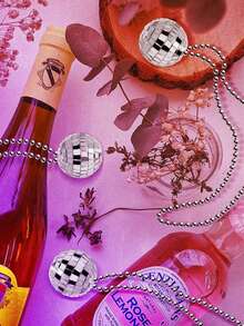 1/10 Piece Disco Party Necklace Set Shiny Mirror Ball Pendant Chain Suitable For Carnival And Festival