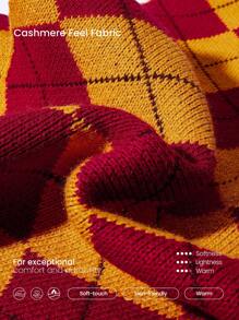 GLOWMODE X Harry Potter Hogwarts House Soft Wool Logo Embroidered Scarf Daily Casual Wear Fall Winter - Burgundy - View 5