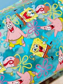 SpongeBob SquarePants | SHEIN 1pc Cartoon Pattern Printed Large Capacity Foldable PVC Makeup Bag, Multi-Functional Storage Pouch For Daily Essentials, Travel, Office, Makeup, Study, Suitable For Men, Women, Students,,‌ - Multicolor - View 4