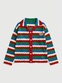 ROMWE MEN Street Life Herren Locker gestrickter Cardigan, Langarm, Herbst Winter