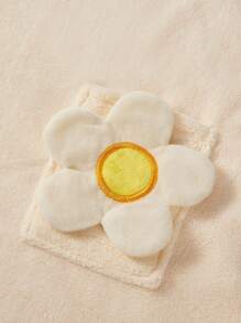 Cozy Pixies 1pc Soft Hooded Sunflower Petal Baby Towel, Super Absorbent, Quick Drying, Warm, Suitable For 0-3 Years Old, Versatile Use For Bathing And Swimming - Beige - View 7