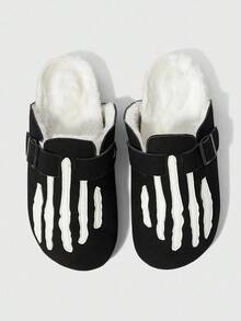ROMWE Fairycore Women's Gothic Punk Rock Hollow Out Mule Slip On Loafers, Mary Jane Flats, Soft Sole Outdoor Slippers For Christmas - Black - View 1
