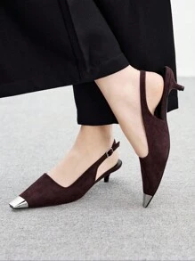 CUCCOO BIZCHIC New Fashion Black Kitten Heel Closed Toe Women Slip-On Shoes - Black - View 4