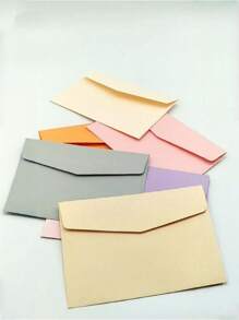 SHEIN 50pcs Multi-Color Envelopes, Party And Birthday Envelopes, Ins Style Paper Bags, Romantic And Simple Envelopes, Back To School Paper Bags, Romantic And Simple Envelopes - 50 pieces of multi-colored hair - View 12