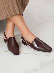 Mnmlis Mocassini da donna con cinturino regolabile e fibbia, modello flat