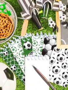 SHEIN 8 pezzi casuali Taccuino a spirale con motivo calcio, tascabile, blocco note mini, memo pad per feste a tema sportivo, forniture scolastiche, ritorno a scuola