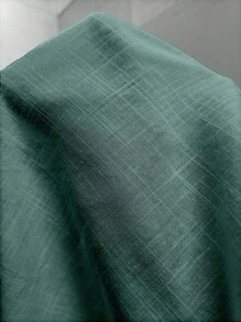 EMERY ROSE 纯色前开襟休闲百搭夏季度假衬衫，春季休闲款 - 墨綠色 - 查看 7