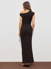 ATUI Studio 女士优雅不对称金属装饰长裙，适合派对聚会和日常通勤穿着