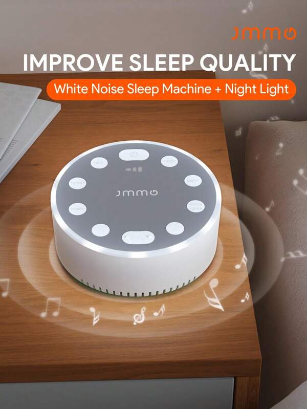 JMMO 白噪音机自然舒缓声音雨海森林音量由 USB 供电和睡眠声音定时器适用于婴儿儿童成人圣诞礼物，秋冬季假期必备品露营度假必需品度假配件，露营用品