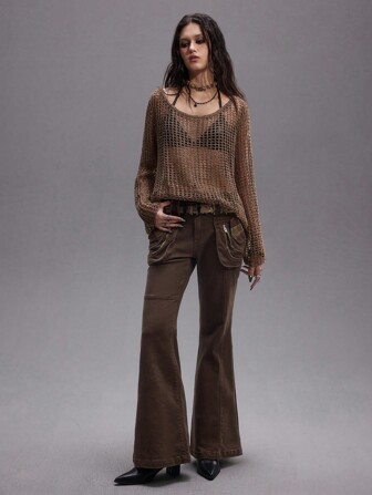 Grunge Punk Jeans a zampa vintage consumati in stile Y2K