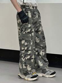 Dazy Kids Abbigliamento autunnale per bambini, pantaloni cargo mimetici oversize per ragazzi, autunno