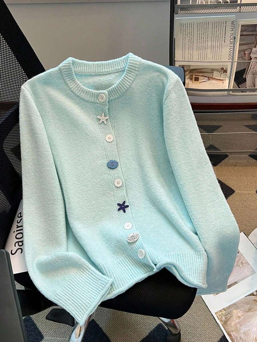 Franclia 女士秋冬新款设计，采用独特的黑白条纹和立体蝴蝶结，独特百搭，散发着温柔的法式休闲优雅气息，通勤长袖毛衣，秋季女装之选。 - 藍色 - 查看 1