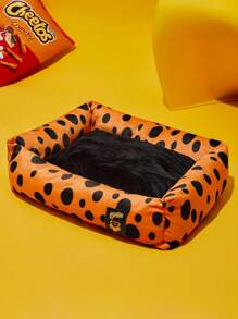 Cheetos X SHEIN 1 chiếc giường thú cưng họa tiết hoạt hình, thích hợp cho thú cưng cỡ nhỏ đến trung bình, có thể giặt bằng máy và sấy khô, - Nhiều màu - Xem 1