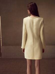 MOTF PREMIUM 仿珍珠装饰口袋连衣裙 - 黃色 - 查看 3