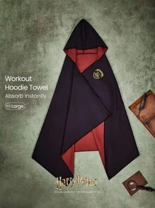 GLOWMODE X Harry Potter Sweat-Wicking Quick-Dry Foldable Hooded Bath Towel Gym Studio Training Daily Active - Black - View 1