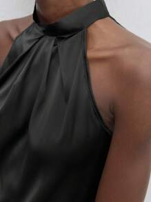 Maija Blouse À Nœud En Satin Ras-Du-Cou Vêtements De Travail