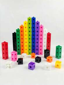 MINKOJA 100PCS/Set Of Multi-Color ABS Variable Blocks, Random Colors, Preschool Education Stacking Block Toys, Montessori Math Manipulation, Counting And Sorting, Family Games, Room Decoration, Climbing Blocks, Building Blocks, Mini Blocks, Building Blocks Number Blocks, Blocks - Multicolor - View 6