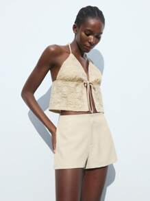 Maija 女士纯色宽腿宽松休闲百搭短裤