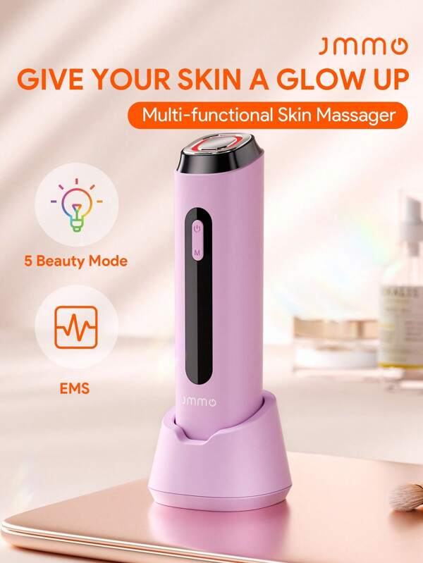 JMMO Dispositivo de cuidado facial y de ojos de 5 en 1 con frecuencia EMS de 42°C, máquina para limpiar la piel, rejuvenecer, tensar, instrumento de belleza para ojos, elevación facial y cuello, eliminación de arrugas, dispositivo de tensado de la piel, regalo de San Valentín, regalo de Navidad, artículos imprescindibles para otoño e invierno, accesorios de vacaciones, suministros de camping