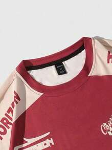 ROMWE Street Life Women's Casual Racing Elements Short Sleeve T-Shirt, Suitable For Everyday Wear In Spring/Summer