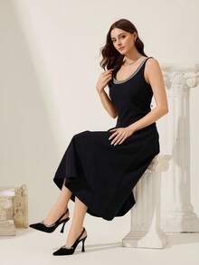 CUCCOO CHICEST 女士尖头水钻装饰细高跟鞋，优雅奢华浪漫性感哥特式黑色绒面革一脚蹬高跟鞋，正式礼服，婚礼宾客，下午茶，约会之夜，派对，适合婚礼、庆典、万圣节、圣诞节、感恩节、生日 - 黑色 - 查看 7