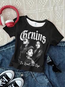 SHEIN Xe đua cổ điển, Họa tiết môi báo cổ điển, Thời trang đường phố, Mùa hè thư giãn, Cảm giác kỳ nghỉ, Bộ 3 món thoải mái, vừa vặn, tối giản, thoải mái cho bé gái tuổi teen, Áo phông dài tay cổ tròn màu vàng kem, trắng, đen, phù hợp cho mùa hè, Phong cách cổ điển, Phong cách kỳ nghỉ thường ngày, Phong cách, Dễ thương Y2K Cô gái dừa Kỳ nghỉ Boho Kỳ nghỉ xuân Sẵn sàng cho bữa nửa buổi Màu xanh nhạt Chuyến đi biển cho bé gái Phong cách neon Lễ hội âm nhạc Bohemian Hippie Đồ họa Áo phông cho bé gái Quần áo cho bé gái tuổi teen Áo phông cho bé gái tuổi teen Áo phông cổ điển cho bé gái - Nhiều màu - Xem 3