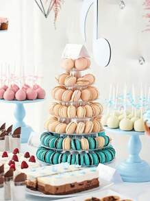 SHEIN 4/6/10 Layer Macaron Tower Cake Display Stand Cupcake Stand Dessert Display Stand For Christening Shower Wedding Christmas Various Holiday Parties - transparent - View 2