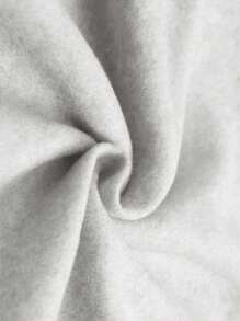 SHEIN 女式宽松落肩龙虾印花连帽衫 - 淺灰色 - 查看 4