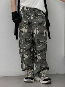 Dazy Kids Abbigliamento autunnale per bambini, pantaloni cargo mimetici oversize per ragazzi, autunno