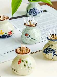 1 件复古陶瓷牙签架 - 创意厨房和餐厅装饰，适合家庭和餐厅使用 - 彩色 - 查看 8