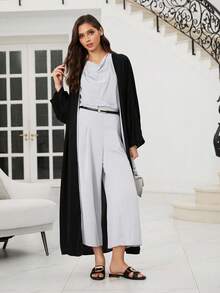 Sleekvia Women's Black Square Toe Metal Buckle Hollow Out Flat Sandals, Basic Beach Casual Elegant Style - Black - View 10