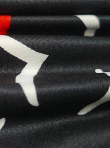 INAWLY Plus Size Women's Floral Heart Print Mermaid Hem Dress - Multicolor - View 3