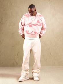 SUMWON Plush Textured Swirl Pattern Jumper Cropped Fleece Sweatshirt Oversized Winter Loungewear Cozy Streetwear Casual Pullover