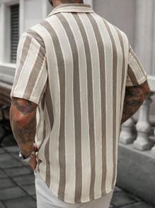 Manfinity CasualCool Men's Casual Striped Polo Collar Shirt