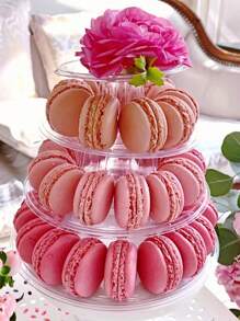 SHEIN 4/6/10 Layer Macaron Tower Cake Display Stand Cupcake Stand Dessert Display Stand For Christening Shower Wedding Christmas Various Holiday Parties - transparent - View 4