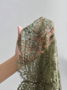 Ontre 2025秋季女士蕾丝裙，时尚简约设计，都市通勤商务休闲单品，适合圣诞节、万圣节、派对场合 - 軍綠色 - 查看 7