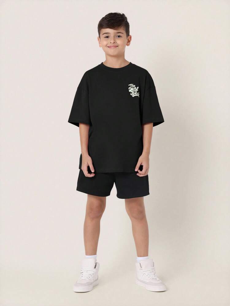 Oversized Surf Graphic T Shirt With Wave Print