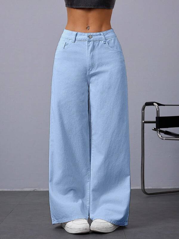 Jeanoix 高腰闊腿牛仔褲
