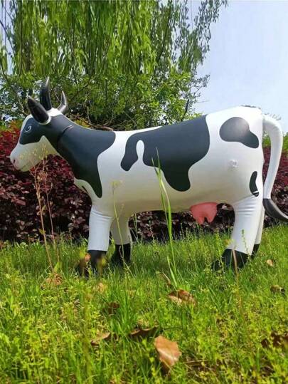 1/2 Pcs Arge Inflatable Cow Inflatable Farm Animal Figurine, Birthday Party Decoration Inflatable Animal Gift, Suitable For Farm, Birthday, Indoor, Outdoor Party Props, Toys And Supplies