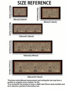 SHEIN 1Pc Frame Plaid Pattern Kitchen Mat, Gel Cushion Anti-Fatigue Floor Carpet, Absorbent Kitchen Rug And Mat, Simple Gel Soft Rubber Floor Mat For Kitchen, Bathroom, Entryway, Laundry Room