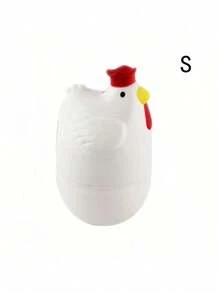 SHEIN 微波炉蒸蛋器，蛋形设计，农舍风格，四件套早餐烹饪器，快速加热，节省空间，适合宿舍、办公室等场所，紧凑型厨房小工具，高效的晨间烹饪工具