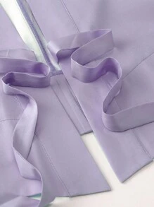 Irokai 日本女士传统印花和服浴衣两件套，夏季节日 - 紫色 - 查看 6