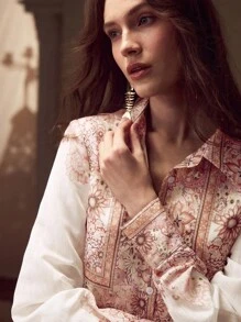 MOTF PREMIUM Váy họa tiết hoa có thắt lưng - Nhiều màu - Xem 2