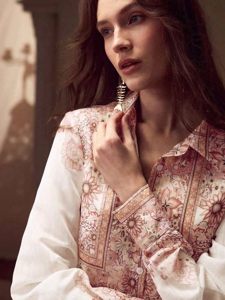 FLORAL PRINT BELTED DRESS