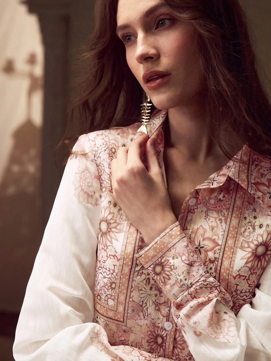 MOTF PREMIUM Váy họa tiết hoa có thắt lưng - Nhiều màu - Xem 2