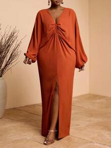 Veslaya Lễ hội âm nhạc mùa hè 2025 mới đến, Lễ Phục sinh, Ngày Thánh Patrick, Phong cách phương Tây, Du mục, Tiệc sinh nhật, Tốt nghiệp, Thường ngày, Kỳ nghỉ, Du lịch du thuyền, Thời trang đường phố, Tối giản, Váy dài maxi màu nâu gỉ có họa tiết vải lanh hở lưng xếp nếp phía trước dành cho nữ - Z - Rỉ Nâu - Xem 6