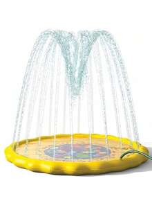 Large Splash Pad For Dogs Pets Outdoor Water Play Mat Heavy Duty PVC Sprinkler Fun Non Slip Cooling Letters Pool Summer Heat Relief Easy Drain Foldable Design