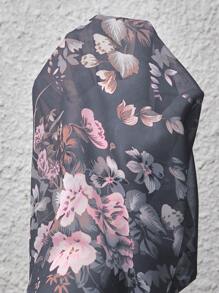 Breezaya 女士花卉印花蝙蝠袖宽松前开衫，适合度假 - 彩色 - 查看 7