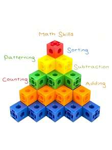 MINKOJA 100PCS/Set Of Multi-Color ABS Variable Blocks, Random Colors, Preschool Education Stacking Block Toys, Montessori Math Manipulation, Counting And Sorting, Family Games, Room Decoration, Climbing Blocks, Building Blocks, Mini Blocks, Building Blocks Number Blocks, Blocks - Multicolor - View 4